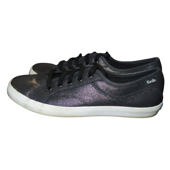 Keds Shoes - Keds Coursa Gunmetal Silver Metallic Lace Up Sneakers with soft shine size 7